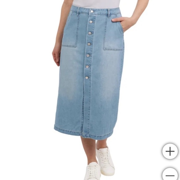NWT Wrangler Women's Midi Denim light blue Skirt - Picture 1 of 4